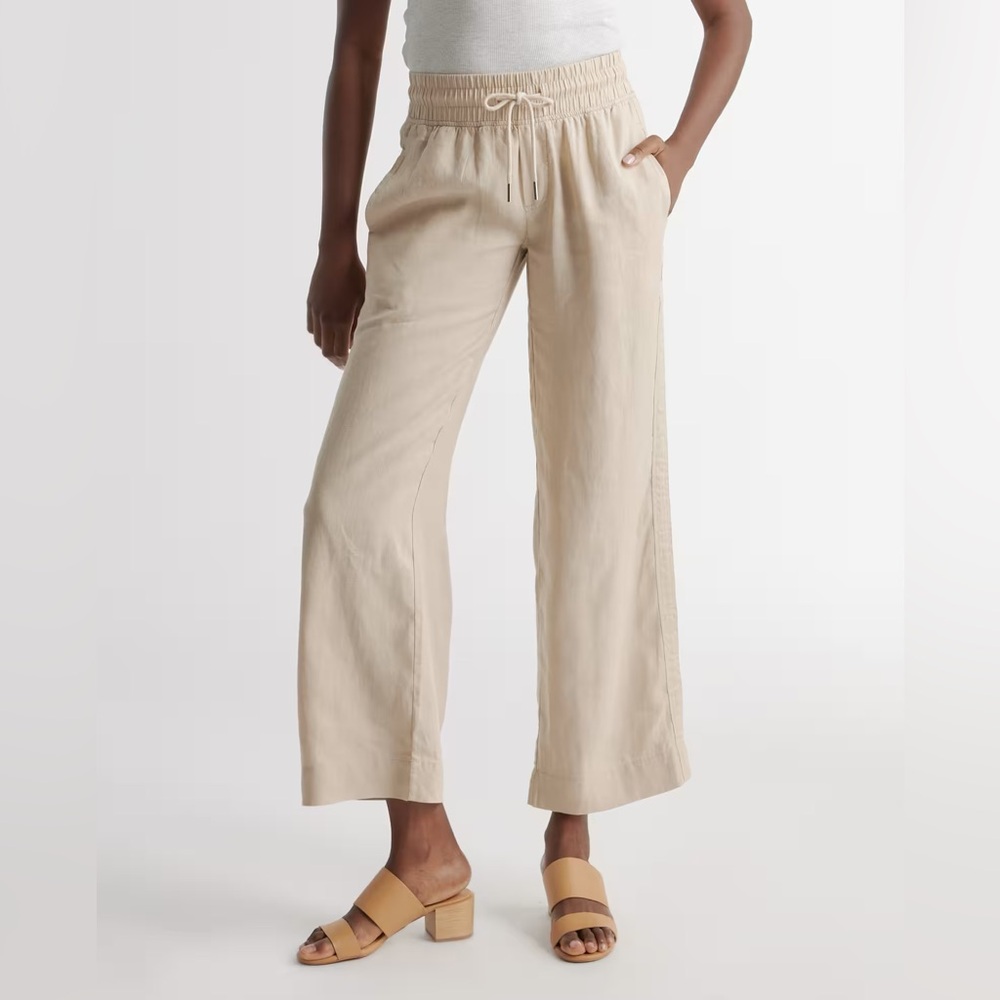 Quince 100% European Linen Pants Driftwood Tan Size Small